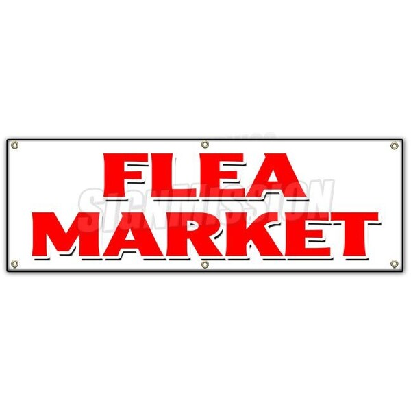 Signmission FLEA MARKET BANNER SIGN produce clothes discount kitchen fruit tools B-72 Flea Market - main